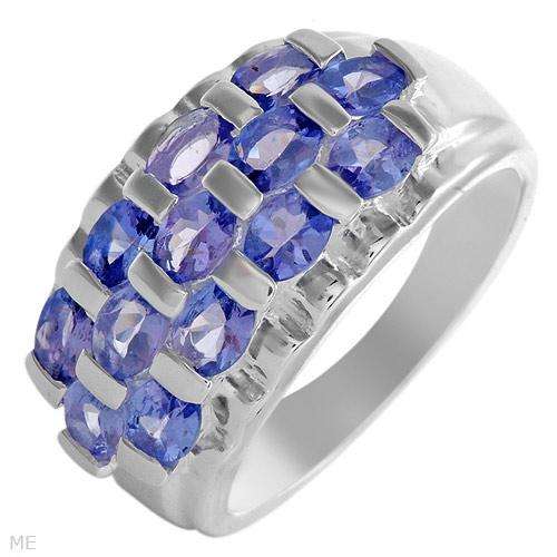 Exquisite Brand New Ring With 2.20ctw Genuine Tanzanites Crafted in 925 Sterling silver. Total item