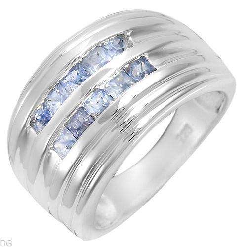 Attractive Brand New Ring With 1.20ctw Genuine Sapphires Beautifully Designed in 925 Sterling silver