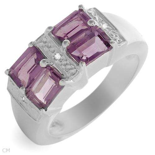 Dazzling Brand New Ring With 2.23ctw Precious Stones - Genuine Amethysts and Topazes Well Made in 92