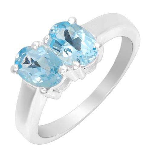 Fashionable Brand New Ring With 2.00ctw Genuine Topazes Crafted in 925 Sterling silver