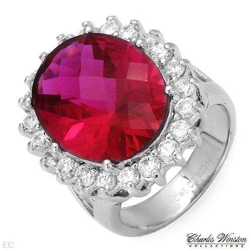 CHARLES WINSTON Pleasant Ring With 27.20ctw Cubic zirconia in 925 Sterling silver. Total item weight