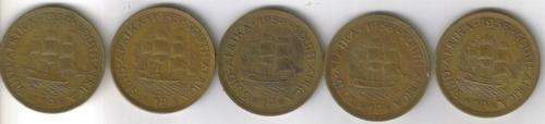 SA - 5 x 1950s One Penny