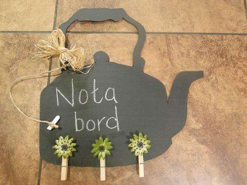 Kettle black board/notice board/ with clip on notes or dishclothes