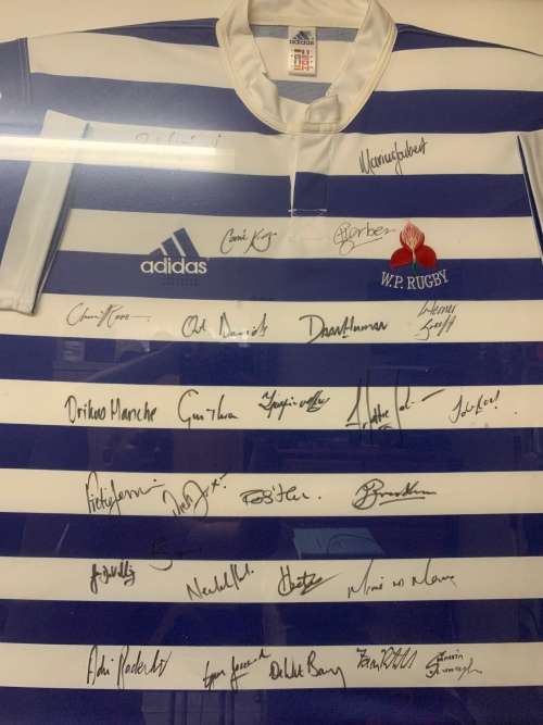 FRAMED AND SIGNED WP RUGBY JERSEY