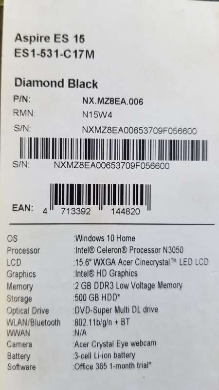 5 x ACER E15 Notebooks PLUS Vodaphone WiFi Modem and 1gb data per month each