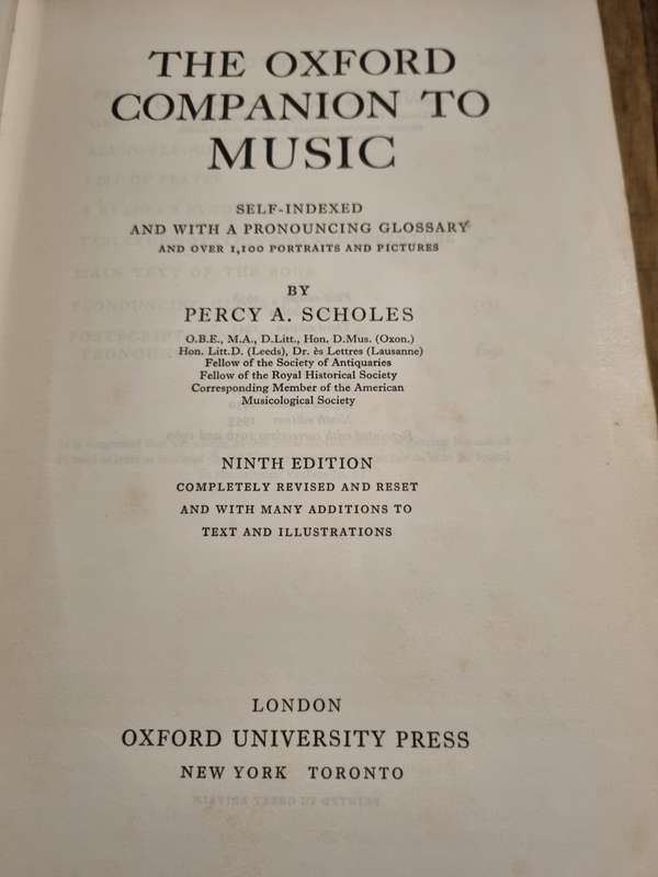 The Oxford Companion to Music - Thick Hardback