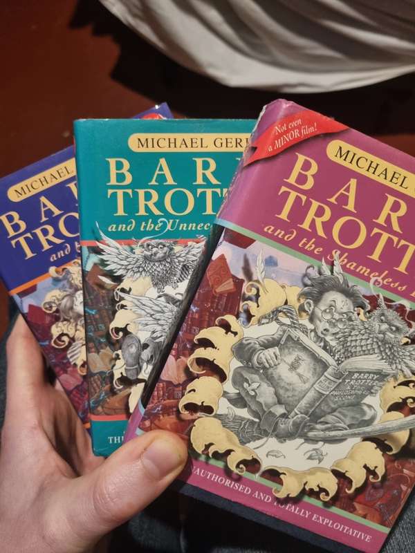 Three Hardback Barry Trotter books, a parody/spoof of the Harry Potter franchise.