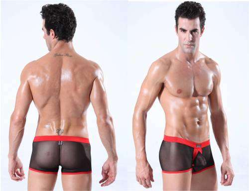 1003-PJ Black/Red( Mens sexy boxes )