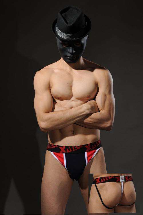 BLACK/RED JOCK STRING
