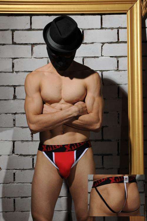 RED/BLACK JOCK STRING  MENS UNDERWEAR