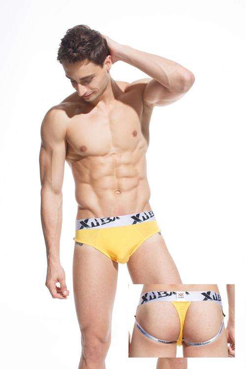 YELLOW JOCK STRING  MENS UNDERWEAR
