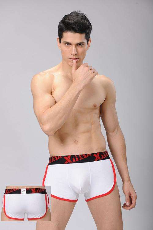 WHITE/RED PT BOXERS  MENS UNDERWEAR