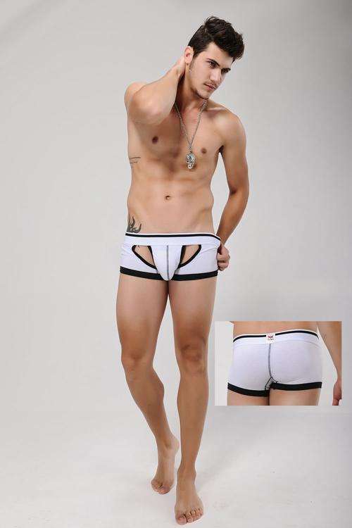 WHITE CUT-AWAY BOXERS