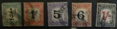 TRANSVAAL POSTAGE DUE USED SHORT SET.
