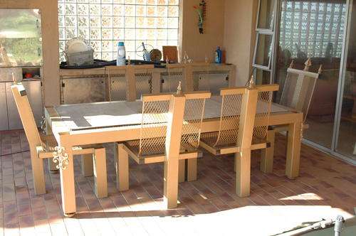 Custom Steel Table and Chair Set