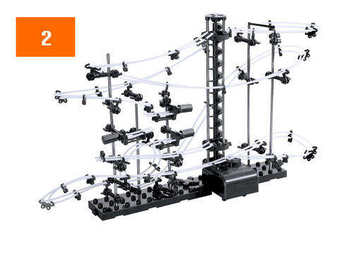 Space Rail  Level 2 Spacewarp DIY Physics Space Ball Rollercoaster with Powered Elevator Coaster