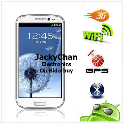 5.3" Andriod 4.0 Dual SIM Quald-band Wifi FM Bluetooth GPS/A-GPS 3G Touch Screen Cell Phone White