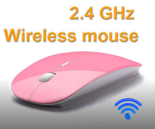 Aerodynamic 2.4GHz Wireless Optical Mouse - Pink
