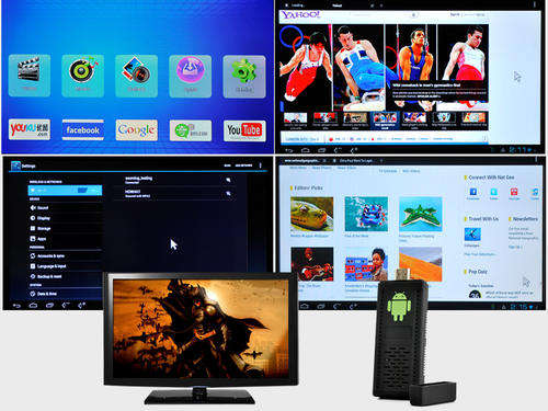 Android HDMI SmartTV Mini PC - Android 4.0, Dual Core 1.6Ghz CPU, WiFi N, HD 1080P in black