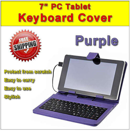 DELUXE Keyboard Case for 7 Inch Android PC Tablet-purple
