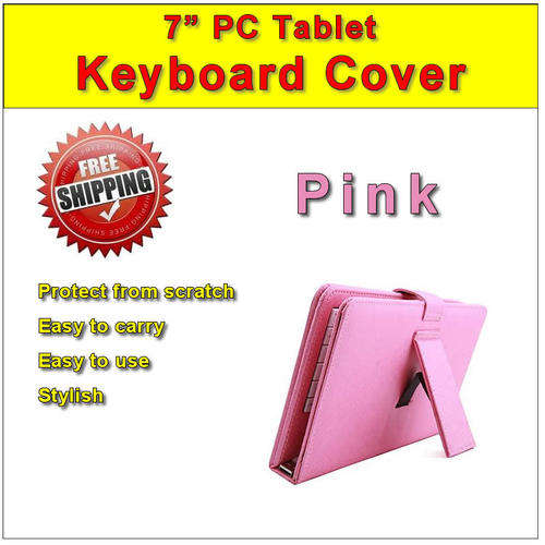 DELUXE Keyboard Case for 7 Inch Android PC Tablet-pink