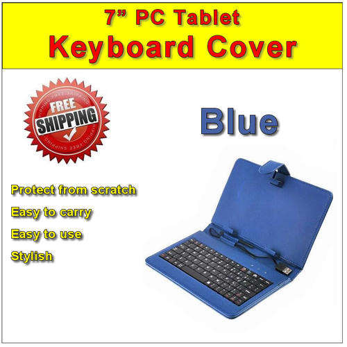 DELUXE Keyboard Case for 7 Inch Android PC Tablet-blue