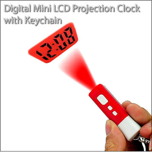 Digital Mini LCD Projection Clock with Keychain