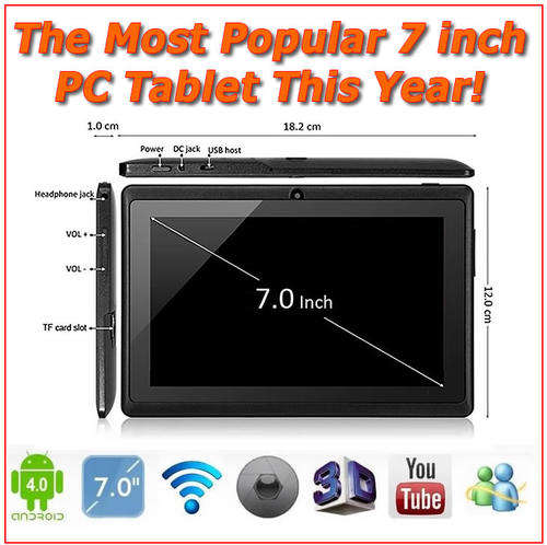 THE MOST POPULAR & NEWEST 7" Android 4.0 PC Tablet in black - In The Market Today!