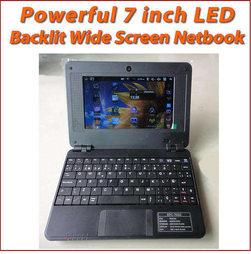 Powerful 7 inch LED Backlit Wide Screen Netbook