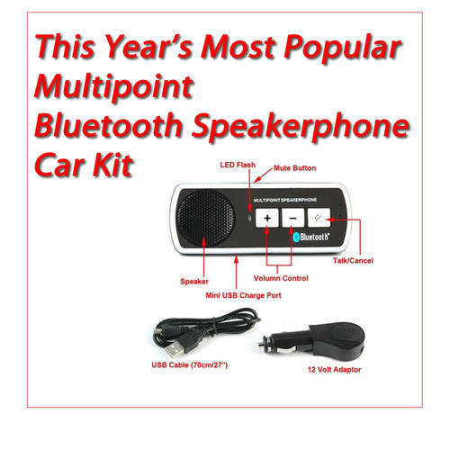 Bluetooth Multipoint Speakerphone Handsfree Car Kit