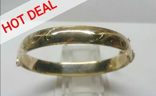 ** 9CT 40 MICRONS YELLOW GOLD BANGLE**