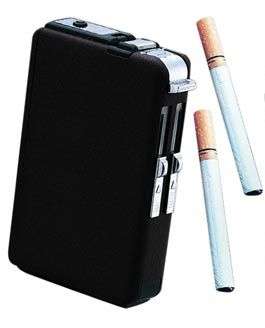 Cigarette Case With Windproof Lighter, Holds 10 Cigarettes