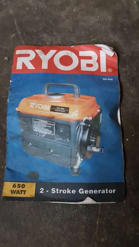 Ryobi 650 watt petrol generator