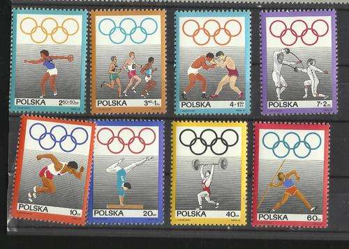 Polska. Group of  8 Olympic sport stamps. MNH