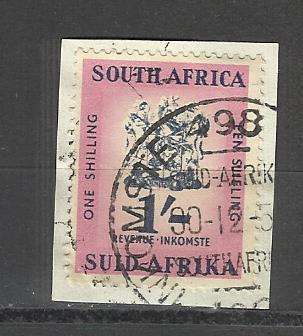 Union. 1 x 1/- Used Revenue stamp on paper
