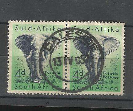 Union. 4d Pair. Nice cancellation. Used not hinged