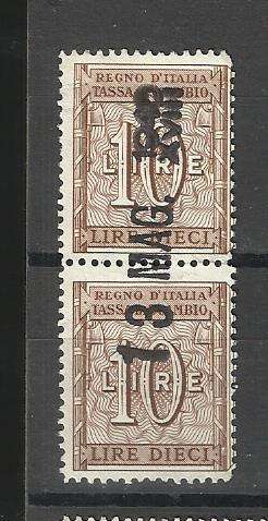 Italy. 1 Vertical pair. Nice cancellation. Used not hinged