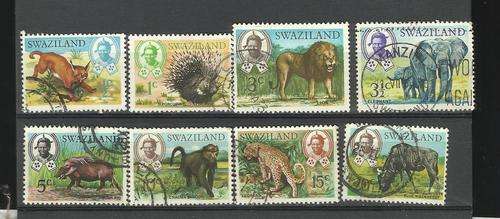 Swaziland.  Group of  8 animal stamps. Used few slightly hinged