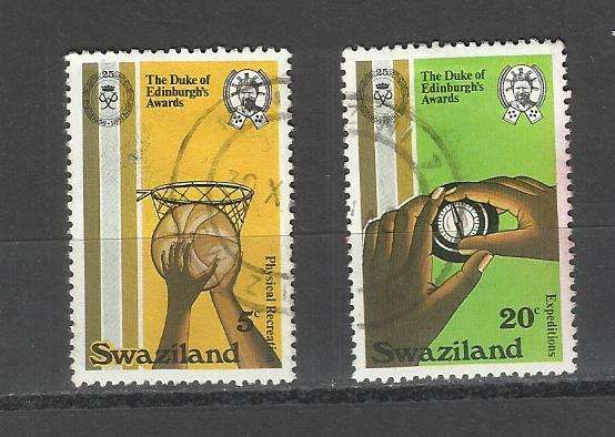 Swaziland. Group of 2 stamps. Used slightly hinged