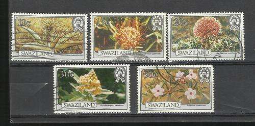 Swaziland. Group of 5 Flower stamps. Used slightly hinged