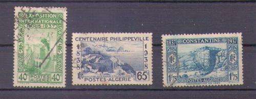 Algeria. 3 Different stamps. Used very slightly hinged