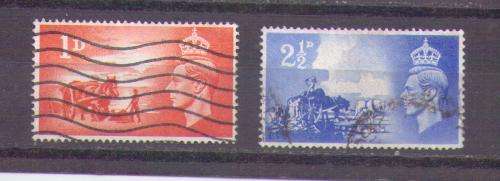 Channel Islands. Complete set of 2 stamps. Used very slightly hinged