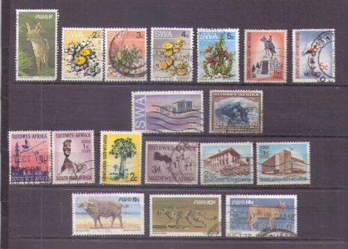 SWA. 18 Different stamps. Some part of sets. Used not hnged