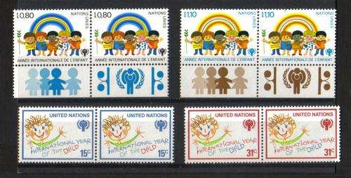 United Nations. 4 Pairs. Mint/hinged