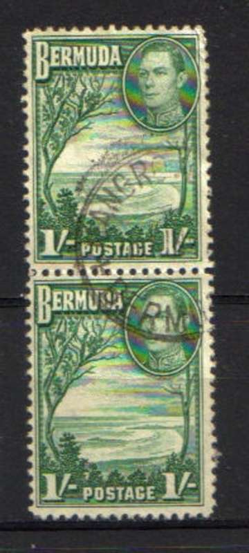 Bermuda. 1 x 1/- vertical pair. Used/hinged