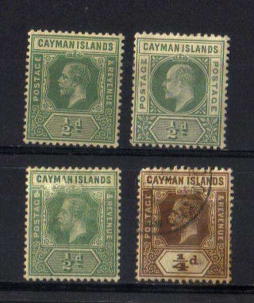 Cayman Islands. 4 Stamps. Mix mint/used/hinged