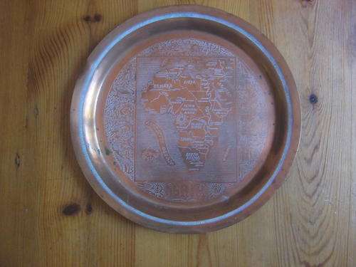 Bronze plate, depicting Map of Africa