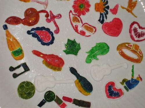 EDIBLE SUGAR DECORATIONS - Assorted Hand Painted NOVELTY Shapes