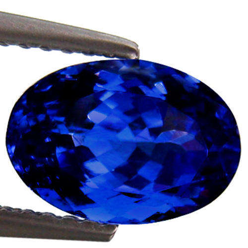 L@@'K ***3.800ct VIVID bluish Violet TANZANITE - VVS & CERTIFIED (modern OVAL cut)