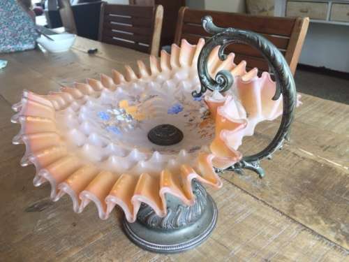 Antique brides basket with handpainted detail